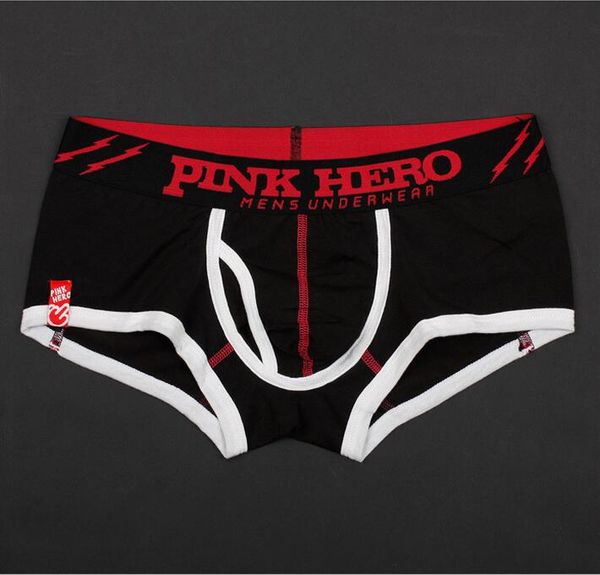 

male panties 2017 new men's boxers shorts fashion comfortable pocket underwear shape cock elastic mans underpants, Black;white