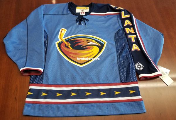 

custom atlanta vintage koho hockey jersey blue third mens retro jerseys, Black;red