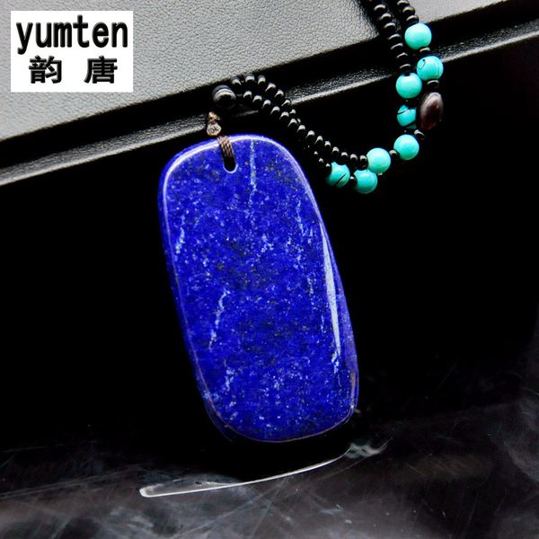 

yumten natural lapis lazuli crystal pendant kettingen voor vrouwen jewelery costume collares mujer reiki erkek kolye chakra, Silver