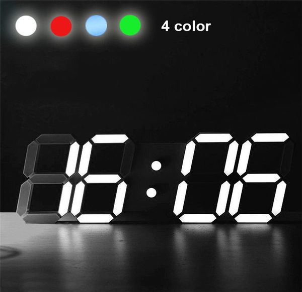 

2018 modern digital led table desk night wall clock alarm watch 24 or 12 hour display