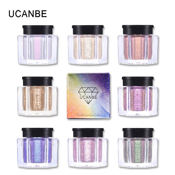 

ucanbe brand crystal luster glitter eyeshadow powder pigment metallic shiny holographic eye ers single eye shadow makeup