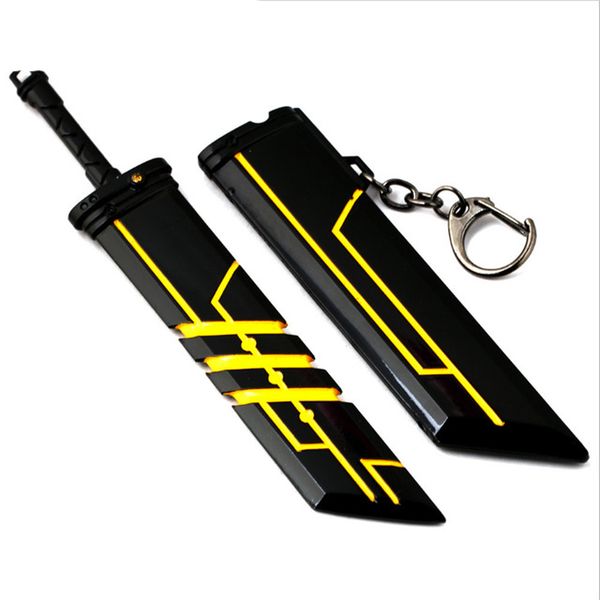 

16cm game league of legends lol weapon sword zinc alloy pendant model key ring keychain charm cosplay jewelry birthday gift, Silver
