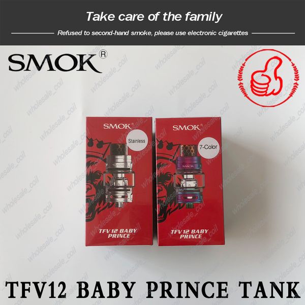 

Аутентичные SMOK TFV12 Baby Prince Tank 4.5 мл лампа стекло Subohm атомайзер 10 цветов с Cobra 810 капельного наконечника 100% оригинальный SMOKTECH