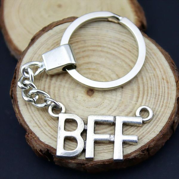

6 pieces key chain women key rings couple keychain for keys bff friend forever 36x20mm, Slivery;golden