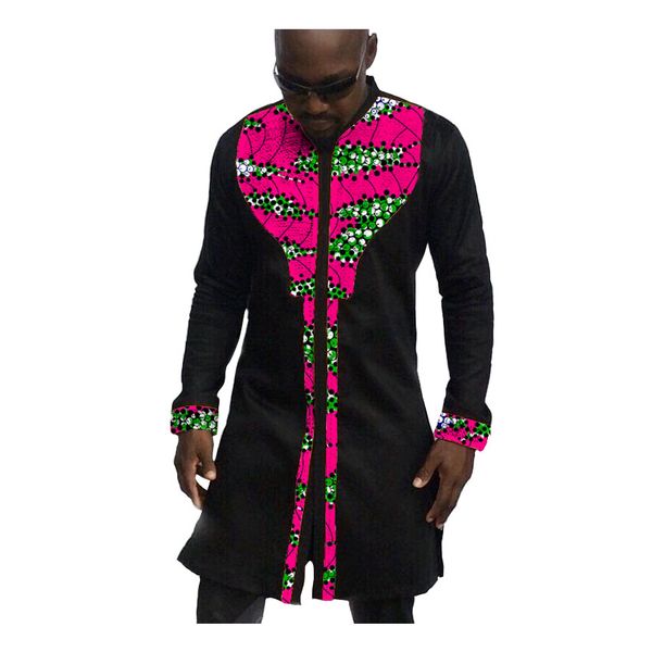 

fashion man's dress african africa festive pattern long sleeve shirts men fashion print and black shirts african clothes for men, White;black