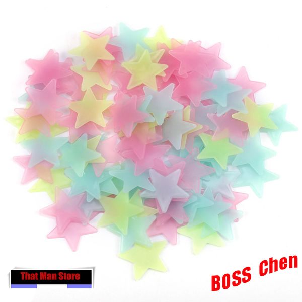 

50 pcs wall decals glow in the dark nursery room color stars luminous fluorescent wall stickers for kids rooms home decor