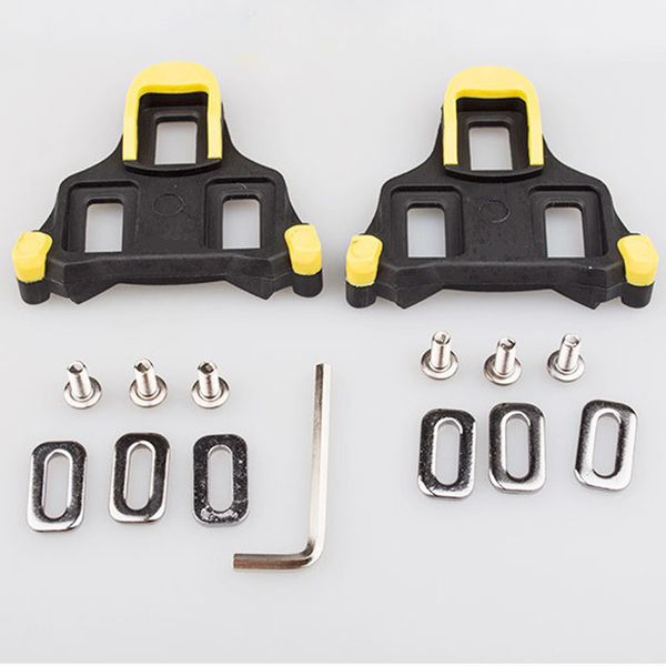 

new road bicycle self-locking pedal cleat shoes lock cycling pedal lock road bike cleat yellow red colors