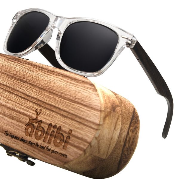 

ablibi womens polarized sunglasses wood bamboo sun glasses for mens shades uv 400 dark polarised lenses in wood case, White;black