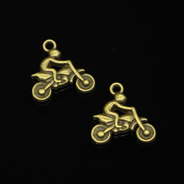 39pcs Zinc Alloy Charms Antique Bronze Lated Motorcycle Motorcross Charms для ювелирных изделий изготовления ручной работы 21*21 мм