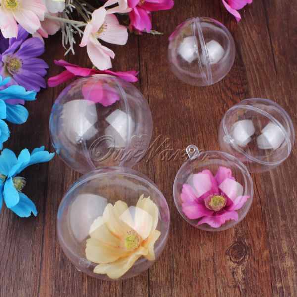 Acheter Acrylique Transparent Boule En Plastique Transparent à Billes Pour Le Mariage Bonbonnière Favors Sac Cadeau Nouvel An Arbre De Noël