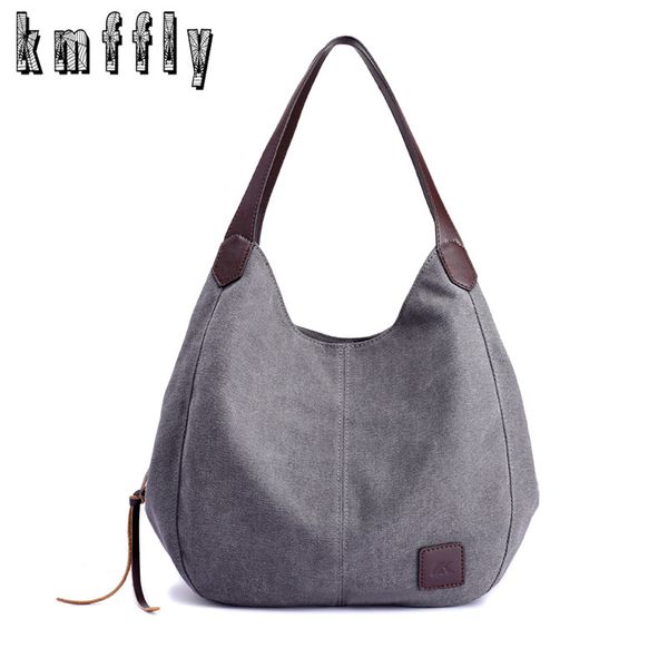 

kmffly 2018 new women canvas handbags brands designer female fashion shoulder bags ladies tote retro leisure bag d18101104