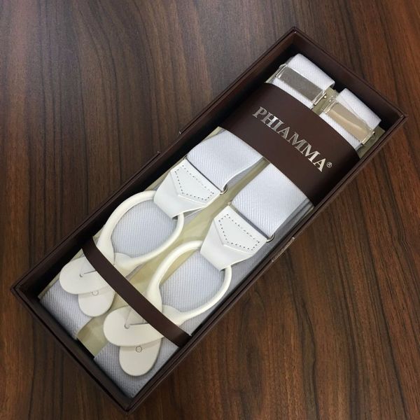 

20%off order before 8th august whole white mens button leather ends suspender braces, Black;white