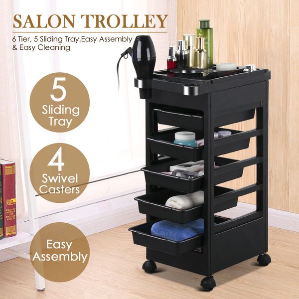 

salon hairdresser barber beauty storage trolley hair drawers colouring cart spa