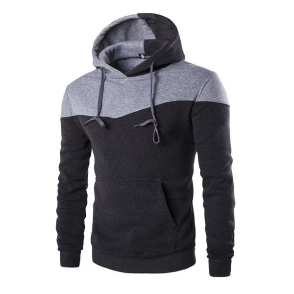 

spring autumn winter hoodies men sudaderas hombre hip hop mens hoodie decorative pocket patchwork sweatshirts tracksuit new, Black
