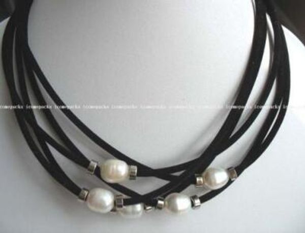 

freshwater 5 elegant wholesale shipping 10*12mm strands pearl egg white necklace xerca