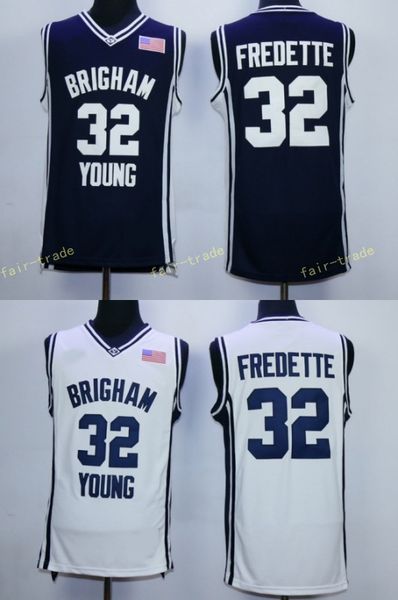 

Cheap Brigham Young Cougars Jimmer Fredette College Basketball Jersey Navy Blue #32 Jimmer Fredette Shirts University Stitched Jerseys S-XXL