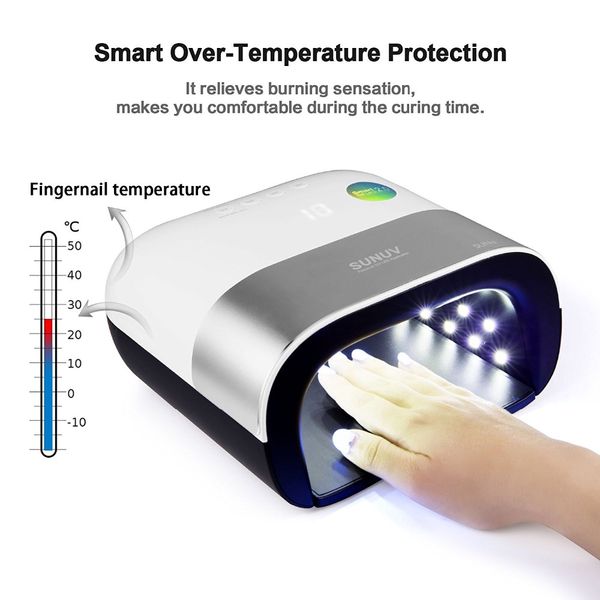 

sun3 uv led nail light for dry nail gel 48w automatic sensor with led liquid crystal display timer to quickly cure all gel