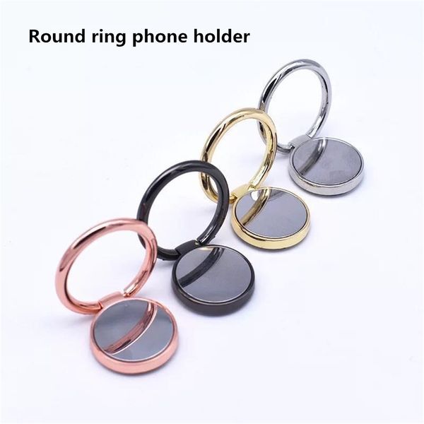 

Universal Mirror Metal Finger Ring Holder for iPhone XS Max Samsung Case Mobile Phone Stand Desk Dock 3M Sticker Bracket Mount
