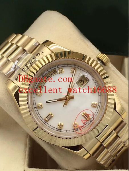 

3 style luxury watches day date president 41 mm 218235 118238 18k yellow gold asia 2813 automatic mechanical men's wristwatches, Slivery;brown