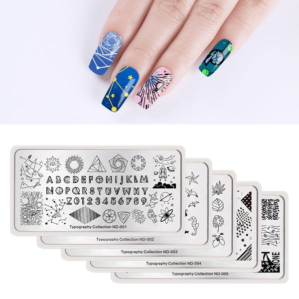 

nicole diary nail stamping image plate typography moon leaf snake bird heart nail art stamp template stencil nails tool, White