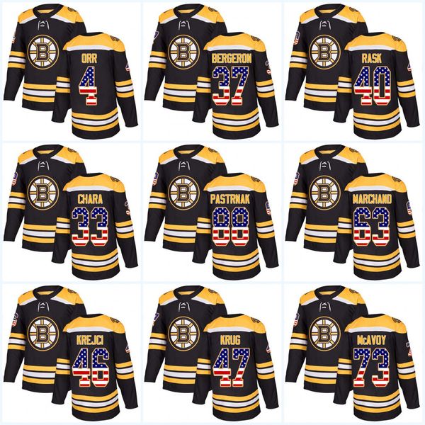 

Womens 37 Patrice Bergeron USA Flag Stitched Boston Bruins 33 Zdeno Chara 88 David Pastrnak 46 David Krejci 40 Tuukka Rask Hockey jerseys