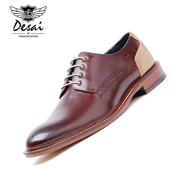 

desai brand men shoes genuine leather shoes men business suits luxury male leather dress size 38-43, Black
