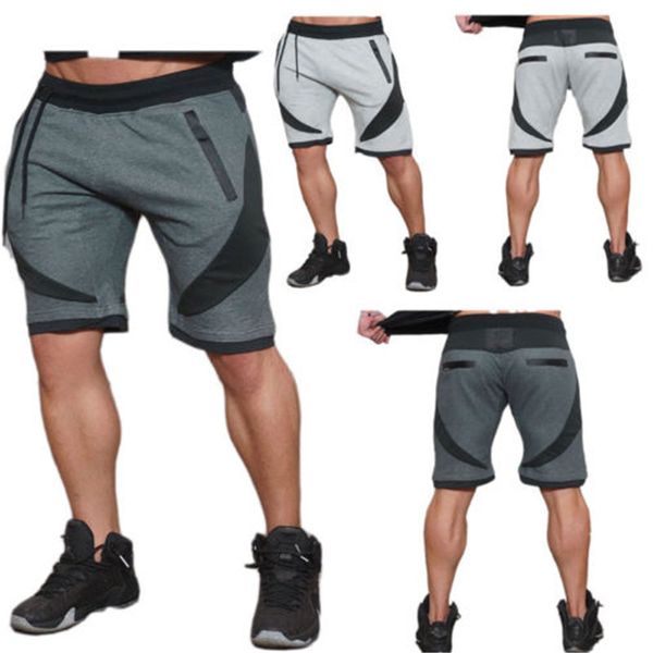 

summertime men's wear cotton shorts fitness room exercise comfort middle shorts, White;black