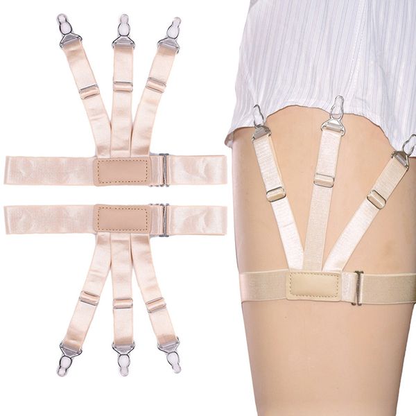 

men elastic shirt holder adjustable shirt stays crease resistance suspender belt mens suspenders business braces, Black;white