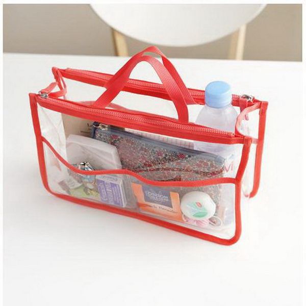 

2017 jelly plastic transparent organizer bags cosmetic bags makeup casual travel waterproof toiletry wash bathing storage
