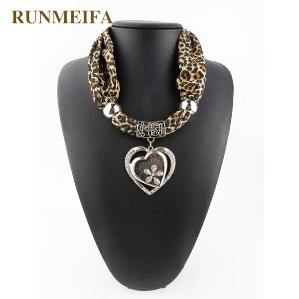 

runmeifa jewelry heart gemstone necklace scarf new design women ladies stole charm pendant accessories for women ing