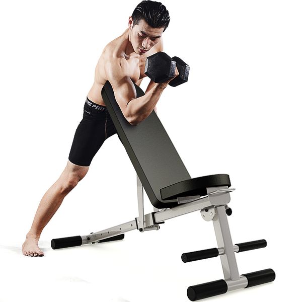 

foldable dumbbell stool with steel frame, adjustable sit-up bench of pu leather, multifunctional household fitness equipment