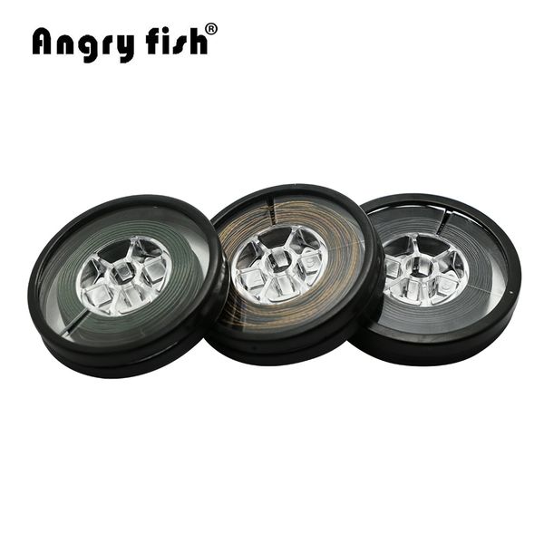 

angryfish 15m carp fishing line coated hook link 15lb 25lb 35lb