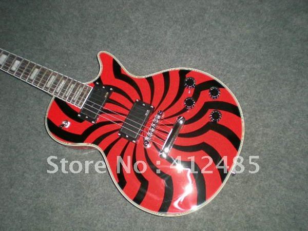 Frete grátis alta qualidade nova guitarra personalizada Zakk Wylde Bullseye preto + laranja estilo guitarra elétrica