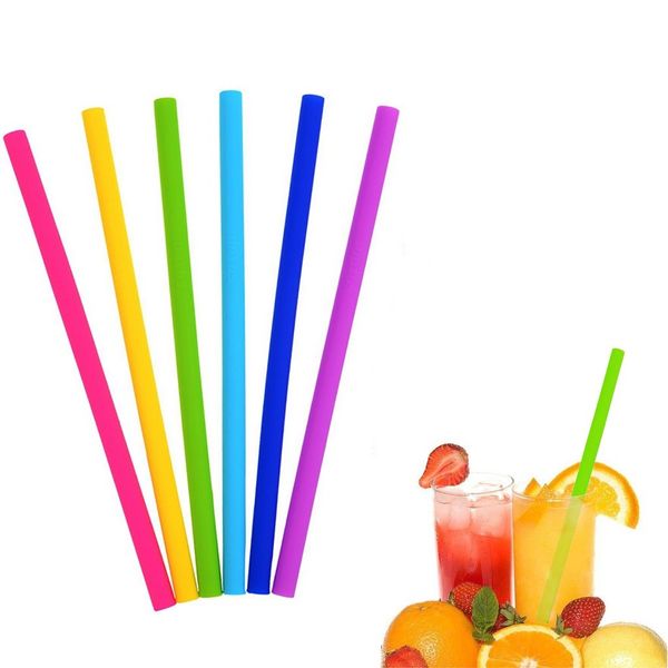 

silicone straw drinks shop kitchen reusable silicone flexible smoothies straws summer environment-friendly colorful straws drink tools whole