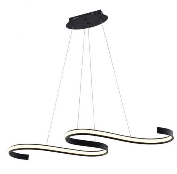 

modern minimalist led wave droplights black hanging kitchen island lighting fixture 40w indoor chandeliers for dining room living room