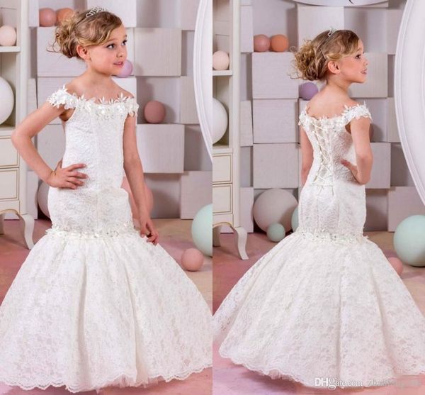 

Lace flower girl dre e for wedding ivory kid evening dre holy communion dre e for girl pageant gown