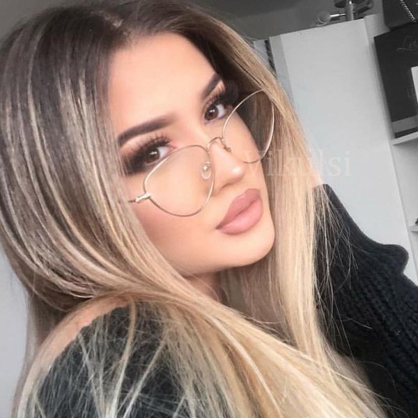 

2018 fashion designer woman glasses optical frames metal cat eye glasses frame clear lens eyeware black silver gold eye glass