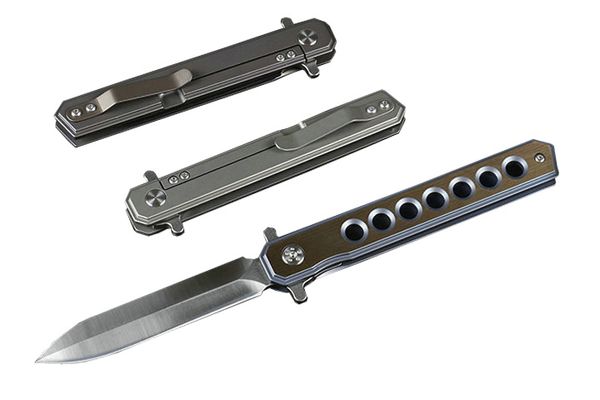 

4 Styles Titanium Handle Flipper Tactical Folding Knife D2 Blade Bearing Camping Survival gear Outdoor Hunting Hiking Knives P325Q