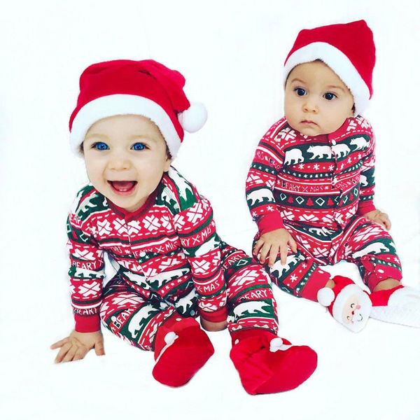 Kleinkind Baby junge Mädchen Weihnachten Kostüm Playsuit Santa Jumpsuit Outfits