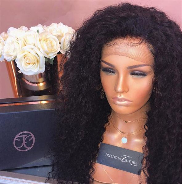Curly Lace Front Human Hair Wig Glueless With Baby Hair Side Part