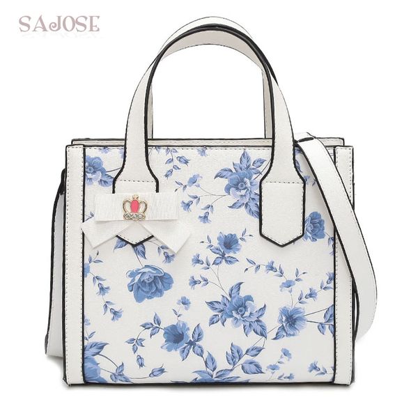 

women leather bag fashion high-quality lady classic bow print tote handbag gilr women's shoulder messenger bags drop shipping