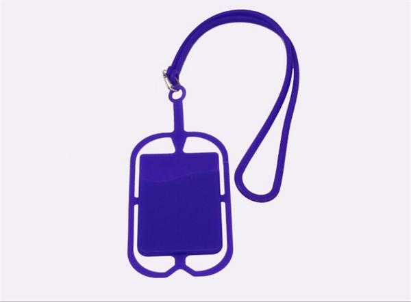 

universal promotion item smart wallet mobile card holder lanyard cell phone credit card holder silicone mobile phone id card holder