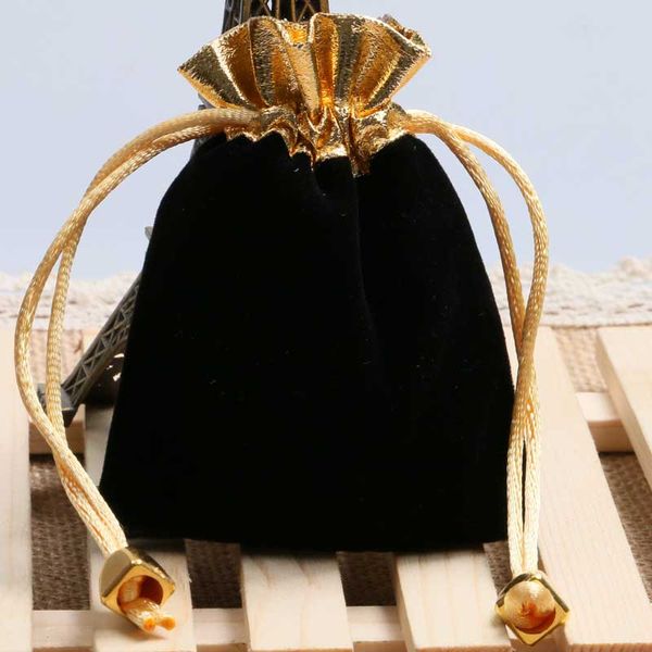 

black watch bag gold rope velvet black pouch bag gift collection for pocket watches, Black;blue