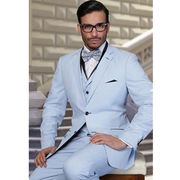 Acheter Costumes Pour Hommes De Printemps Faits Sur Commande Bleu Clair Hommes Costumes Pour Mariage Groom Smokings Pour Hommes Meilleur Homme Garçons