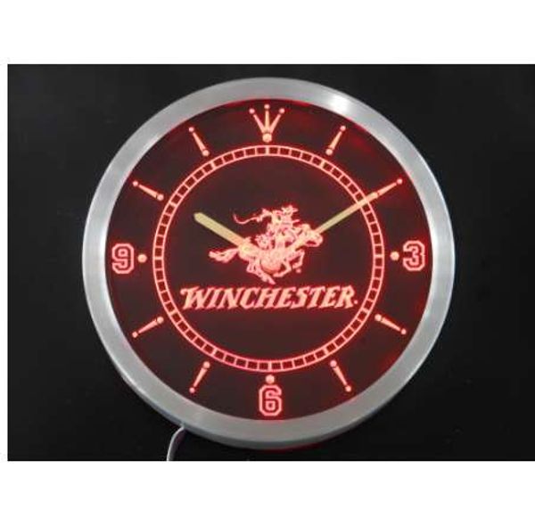 nc0189 Orologio da parete a LED con insegna al neon Winchester