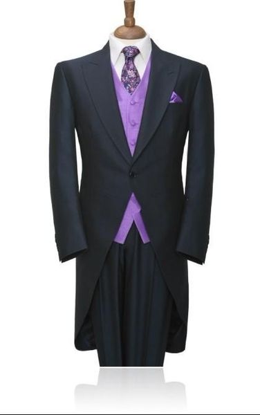 

fashion dark grey tailcoat men wedding tuxedos morning style groom tuxedos men dinner prom ceremonial dress(jacket+pants+tie+vest) 1758, Black;gray