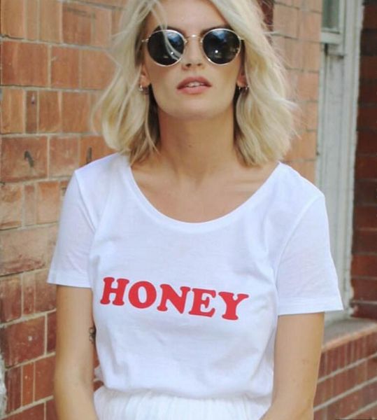 

simple letters printing loose short-sleeved t-shirt bf wind, White