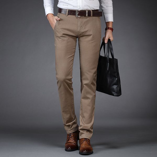 

lguc.h classics spring autumn men's business casual pants big sizes men straight dress suit trousers cargo pants, Black