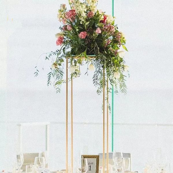 

new square metal centerpiece flower stand wedding decoration table centre pieces marriage stage aisle decor backdrop metal vases