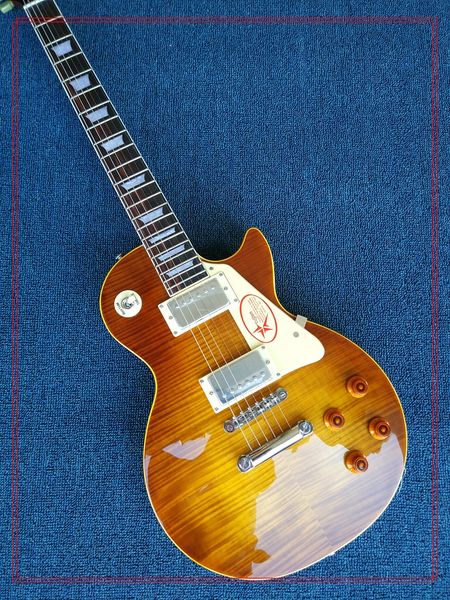 

delivery upgrade custom store 1959 r9 tiger flame lp electric guitar standard lp 59 electric guitar wholesale